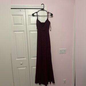 Brand New Never Worn Windsor Burgundy Full Length Prom Dress w/ Slit